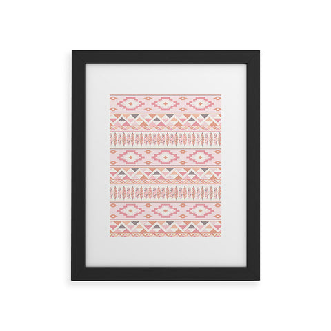 Avenie Feather Aztec Pink Framed Art Print