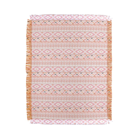 Avenie Feather Aztec Pink Throw Blanket