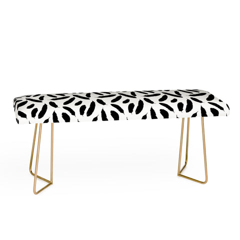 Avenie Feathers Black and White Bench