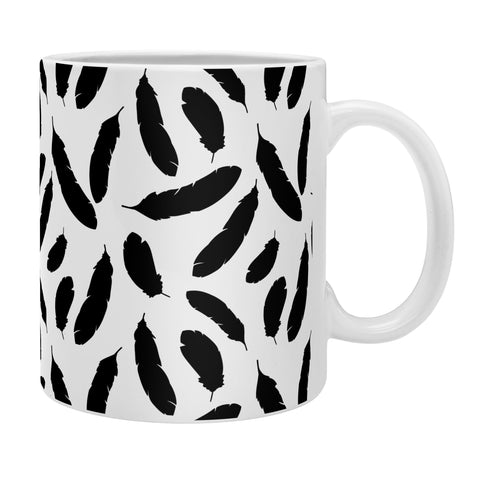 Avenie Feathers Black and White Coffee Mug