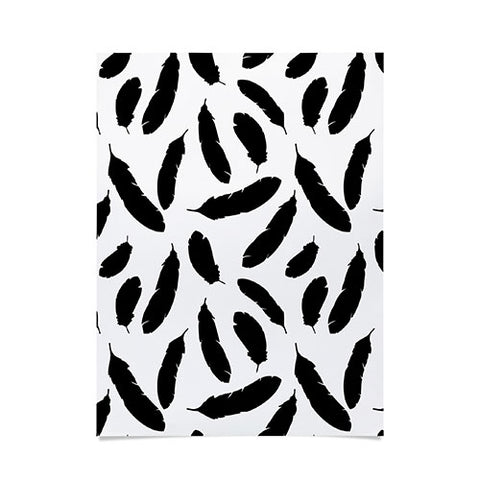 Avenie Feathers Black and White Poster