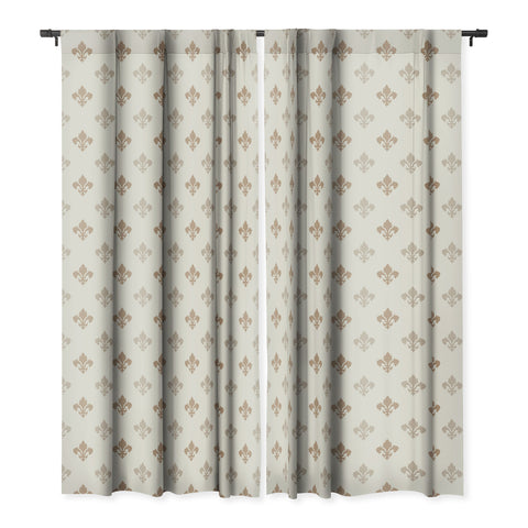 Avenie Fleur De Lis Neutral Blackout Window Curtain