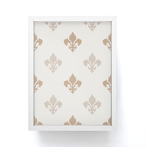 Avenie Fleur De Lis Neutral Framed Mini Art Print