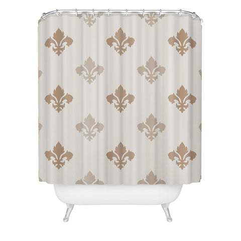 Avenie Fleur De Lis Neutral Shower Curtain