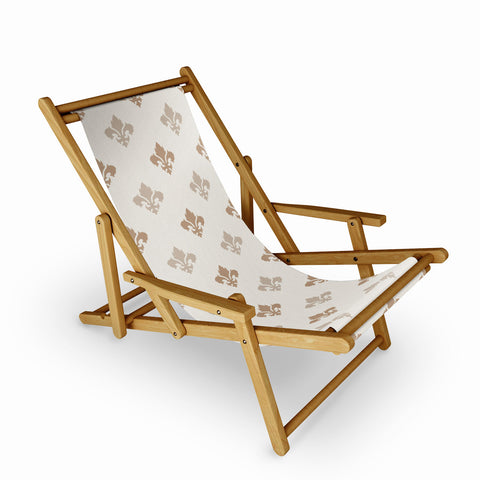 Avenie Fleur De Lis Neutral Sling Chair