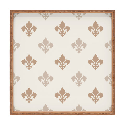 Avenie Fleur De Lis Neutral Square Tray
