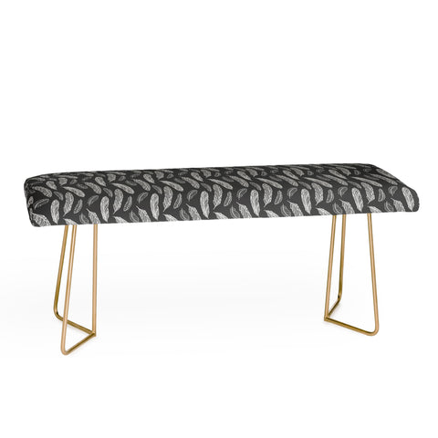 Avenie Floating Feathers Dark Gray Bench