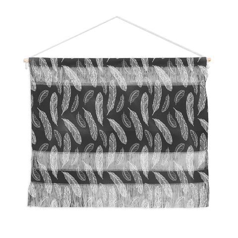 Avenie Floating Feathers Dark Gray Wall Hanging Landscape