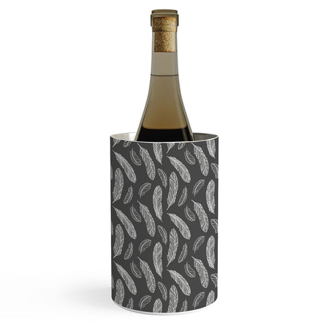 Avenie Floating Feathers Dark Gray Wine Chiller