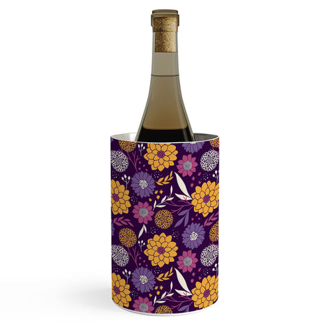 Avenie Floral Pattern Purple Wine Chiller
