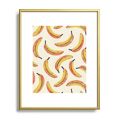 Avenie Fruit Salad Collection Banana Metal Framed Art Print