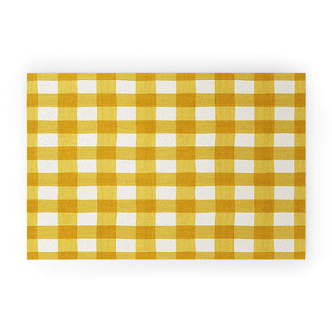 Avenie Fruit Salad Collection Gingham Welcome Mat