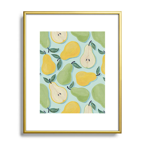 Avenie Fruit Salad Collection Pears Metal Framed Art Print