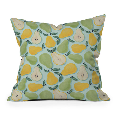 Avenie Fruit Salad Collection Pears Throw Pillow
