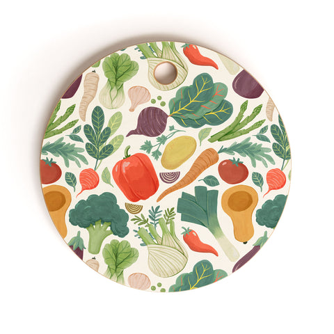 Avenie Fruit Salad Collection Veggies Cutting Board Round