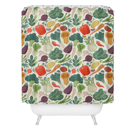 Avenie Fruit Salad Collection Veggies Shower Curtain