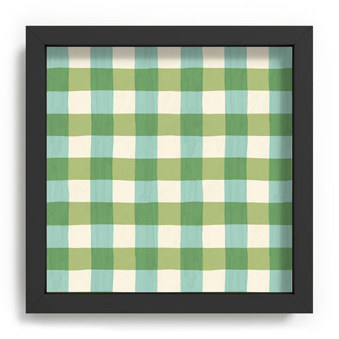 Avenie Fruit Salad Gingham Green Recessed Framing Square