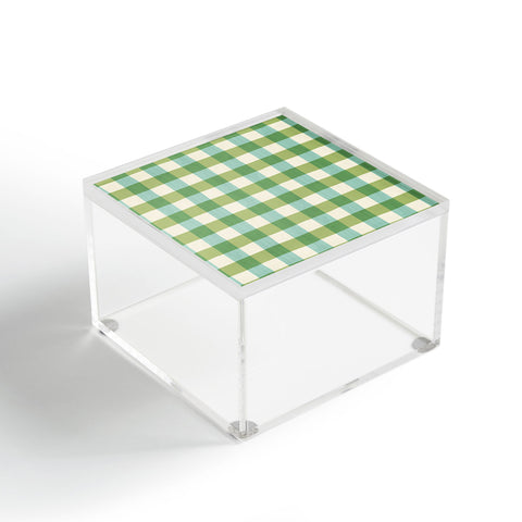 Avenie Fruit Salad Gingham Green Acrylic Box