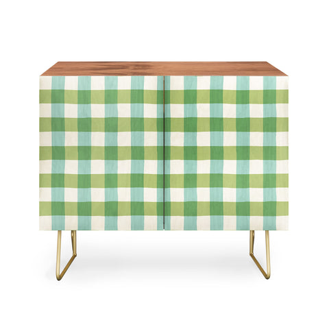 Avenie Fruit Salad Gingham Green Credenza