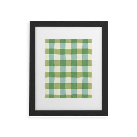 Avenie Fruit Salad Gingham Green Framed Art Print