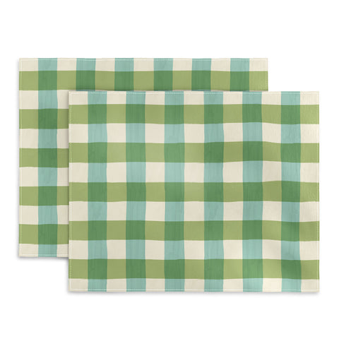Avenie Fruit Salad Gingham Green Placemat