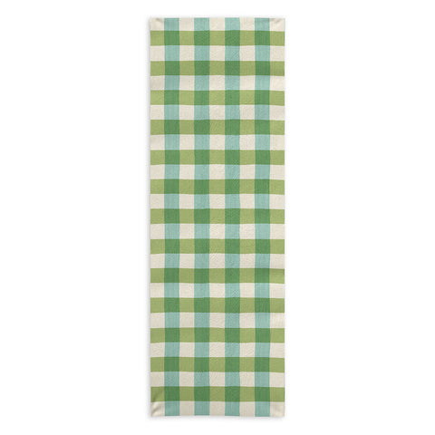 Avenie Fruit Salad Gingham Green Yoga Towel
