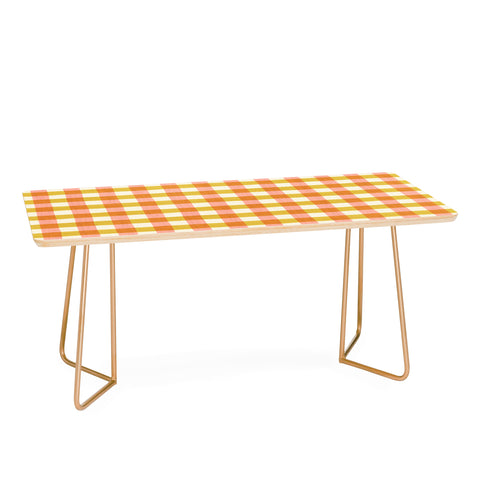 Avenie Fruit Salad Gingham Pink Coffee Table