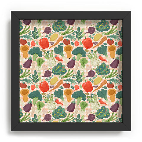 Avenie Fruit Salad Gingham Vegetables Recessed Framing Square