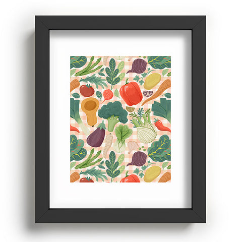 Avenie Fruit Salad Gingham Vegetables Recessed Framing Rectangle