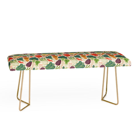 Avenie Fruit Salad Gingham Vegetables Bench