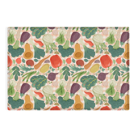 Avenie Fruit Salad Gingham Vegetables Outdoor Rug