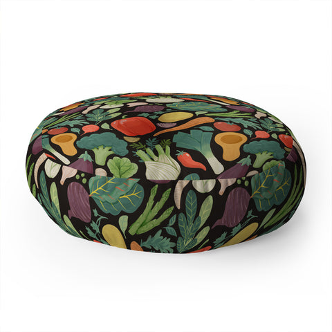 Avenie Fruit Salad Mixed Veggies Floor Pillow Round