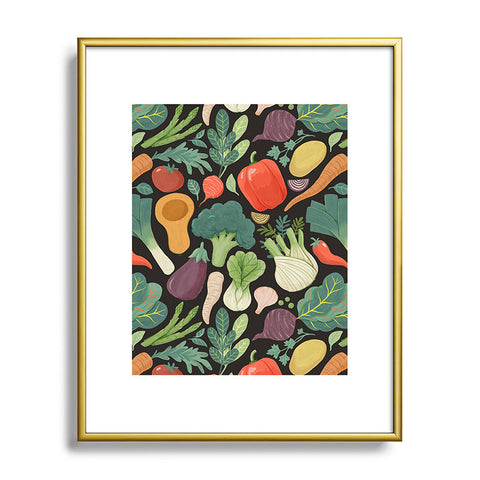 Avenie Fruit Salad Mixed Veggies Metal Framed Art Print