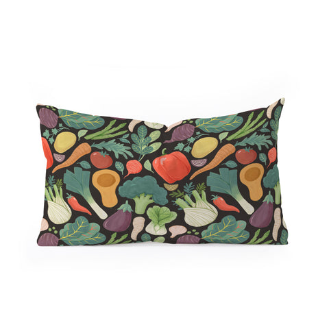Avenie Fruit Salad Mixed Veggies Oblong Throw Pillow