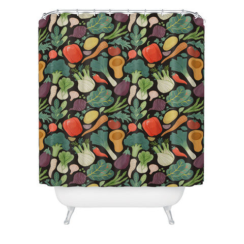 Avenie Fruit Salad Mixed Veggies Shower Curtain