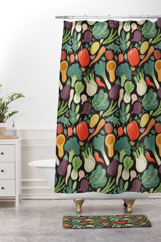 Avenie Fruit Salad Mixed Veggies Shower Curtain And Mat