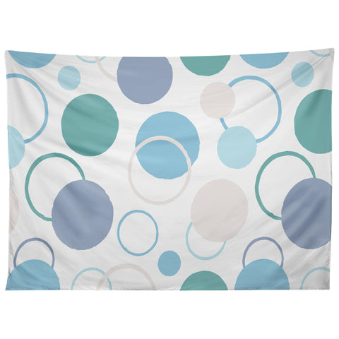 Avenie Fun Circles Teal and Blue Tapestry