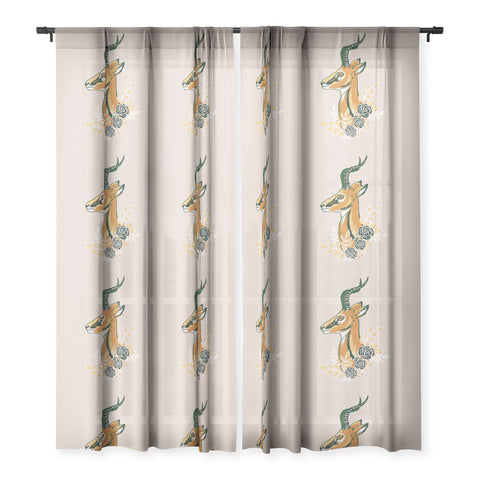 Avenie Gazelle Spring Collection Sheer Window Curtain