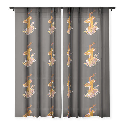 Avenie Gazelle Summer Collection Sheer Window Curtain