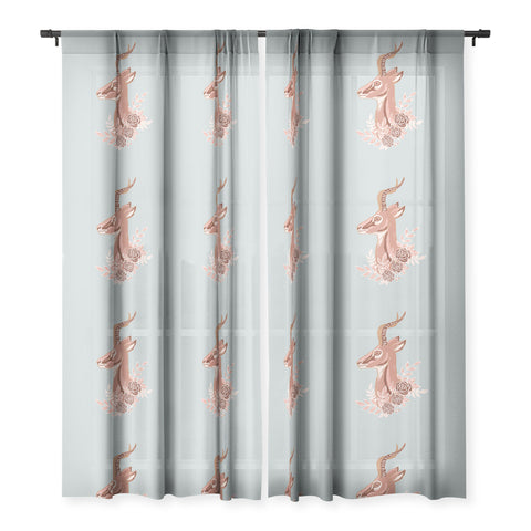 Avenie Gazelle Winter Collection Sheer Window Curtain