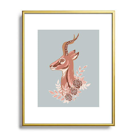 Avenie Gazelle Winter Collection Metal Framed Art Print
