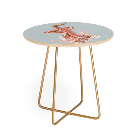 Avenie Gazelle Winter Collection Round Side Table
