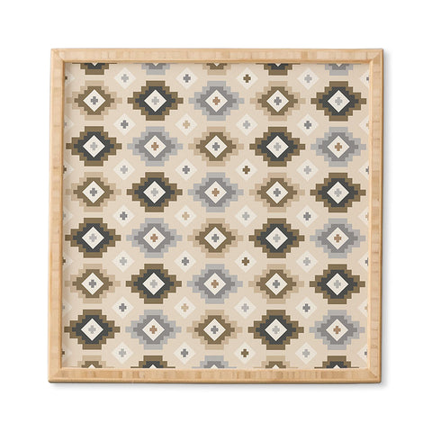 Avenie Geometric Aztec Earth Tones Framed Wall Art