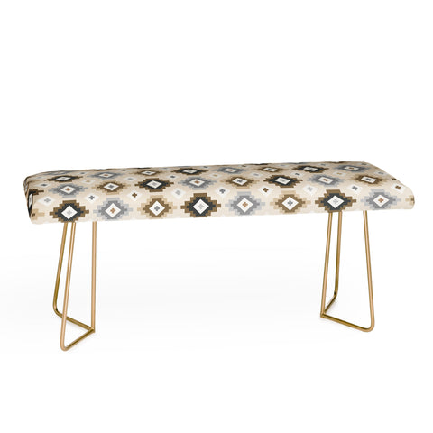 Avenie Geometric Aztec Earth Tones Bench