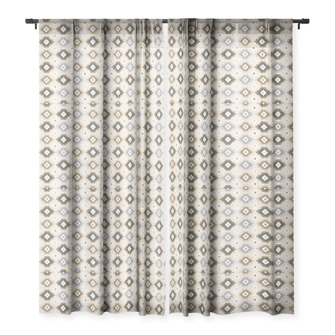 Avenie Geometric Aztec Earth Tones Sheer Window Curtain