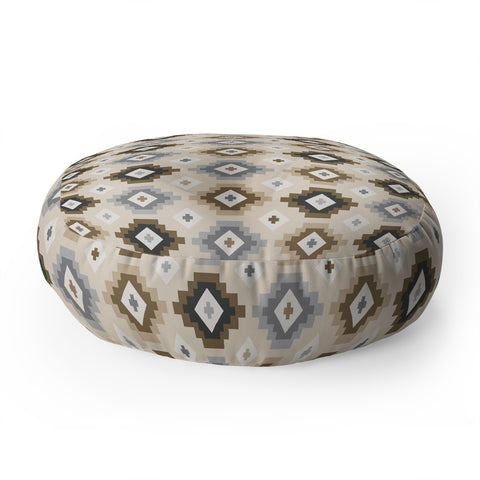 Avenie Geometric Aztec Earth Tones Floor Pillow Round