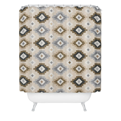 Avenie Geometric Aztec Earth Tones Shower Curtain