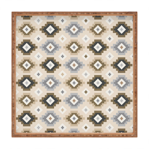 Avenie Geometric Aztec Earth Tones Square Tray