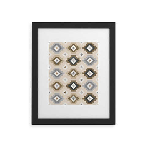 Avenie Geometric Aztec Earth Tones Framed Art Print