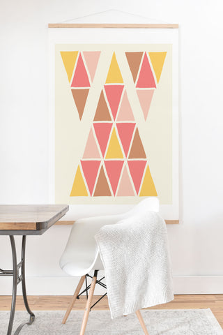 Avenie Geometric Triangle Pattern Art Print And Hanger